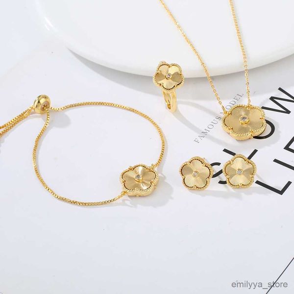 

charm bracelets luxury necklace/earrings/ring/bracelet gold color leaf luxury jewelry for woman party gift, Golden;silver