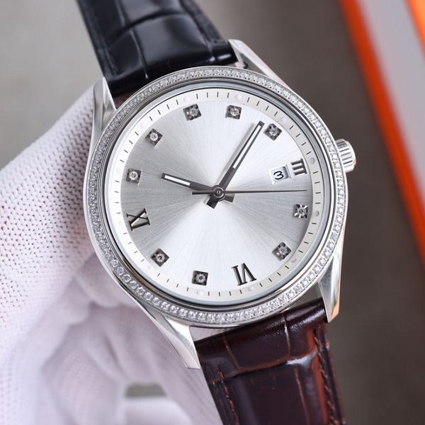 

men's watches classic luxury designer automatic mechanical movement steel strap 40mm waterproof sapphire fashion watch, Slivery;brown