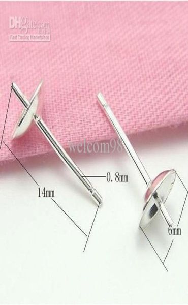 

20pcslot 925 sterling silver earring pins needles finding components for diy jewelry gift craft 08x6x14mm wp0424814143
