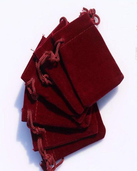 

burgundy 3 sizes velvet jewelry pouch gift present package fit for necklace bracelet earring christmas bags7624856, Pink;blue