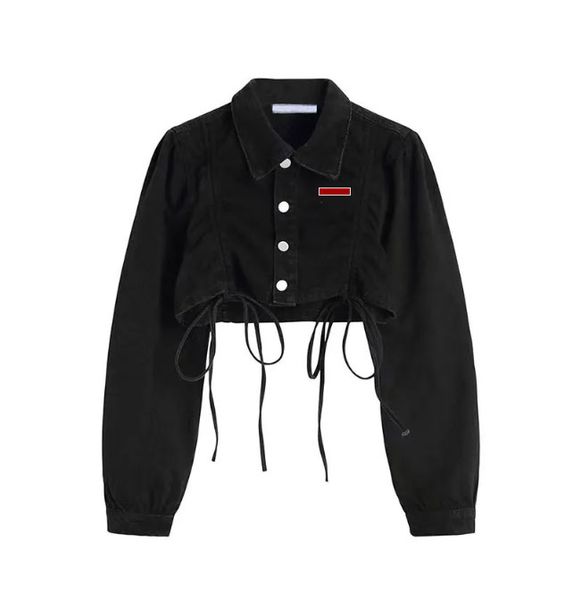 

woman jacket denim coat short outwears coats long sleeve spring autumn windbreaker womens, Black;brown