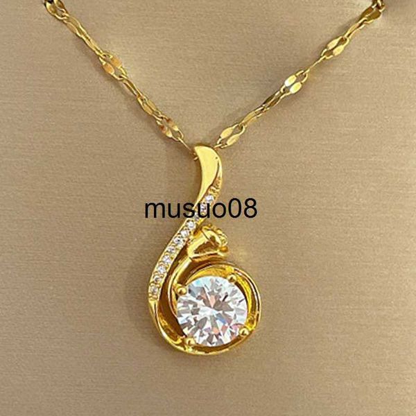 

pendant necklaces accessories jewelry for women pendant necklace golden stainless steel chain clavicle link items with j230601, Silver