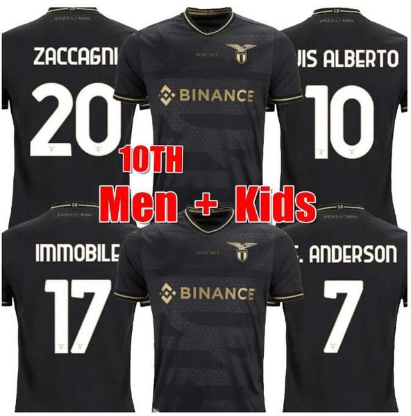 

2023 lazio immobile soccer jerseys maglie 23 24 immobile luis bastos sergej badelj lucas j.correa zaccagni marusic men kids kit football shi, Black;yellow