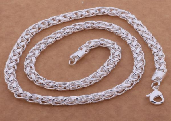 

925 sterling silver plated chain necklace ed ring 6mmx20inches fashion classic jewelry birthday gift for men 2042768