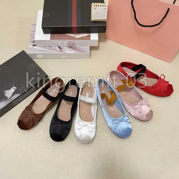 

designer dress shoes miu mules ballet flats shoes women shoes bottom mary jane comfortable retro elastic band mule dress shoes, Black