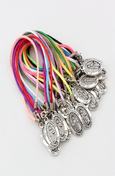 

30pcs st jude thaddeus jesus oval medal pendants bracelet handmade jewelry making party gifts c247213269, Golden;silver