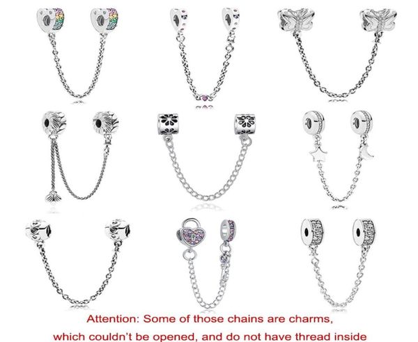

925 sterling silver dangle charm new alloy charm star love heart chain beads bead fit pandora charms bracelet diy jewelry accessor5139313, Bronze;silver