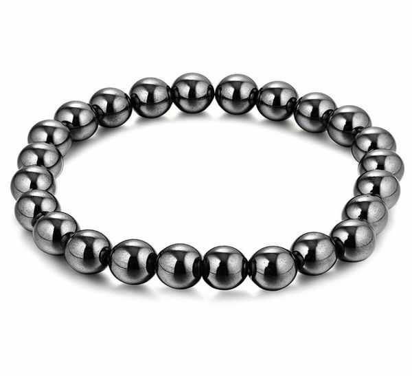 

black hematite 8mm ball bead magnetic therapy bracelet magnet stone bracelet relieve arthritis headache stress relieving jewelry7896868