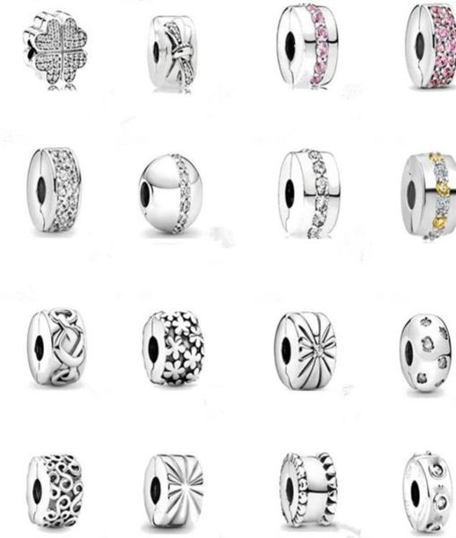 

new clover bowknot path leaf star clip charm diy beads suitable for pandora charm silver 925 bracelet jewelry making29161216088909, Black