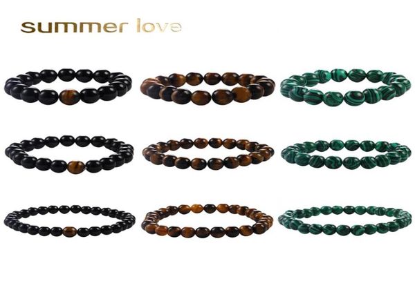 

new arrival tiger eye malachite onyx beads bracelet for men women adjustable 6mm 8mm 10mm lava stone black beads yoga bracelet jew1802191