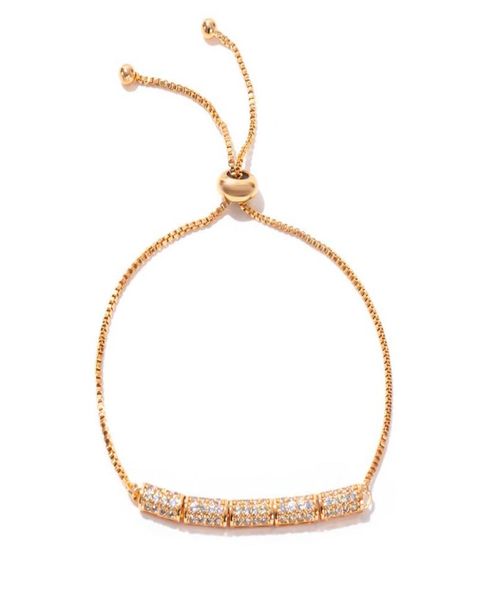 

link chain yunkingdom fashion adjustable gold color bracelet for women bangle elegant white crystal luxury jewelry gifts1622192, Black