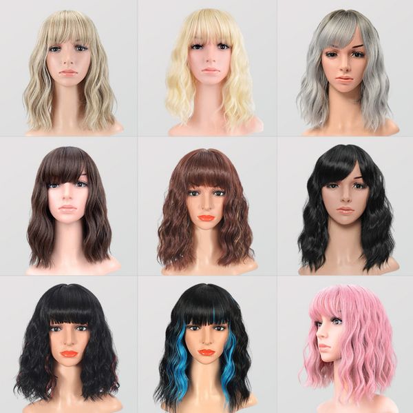 

vibrant 14-inch shoulder-length curly wigs versatile styles superior quality perfect for cosplay and everyday wear bring out your inner diva, Black