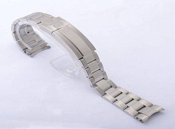 

watch bands 20mm 21mm silver gold black stainless steel watchband for rx bracelet curved end oyster lock clasp5757725, Black;brown