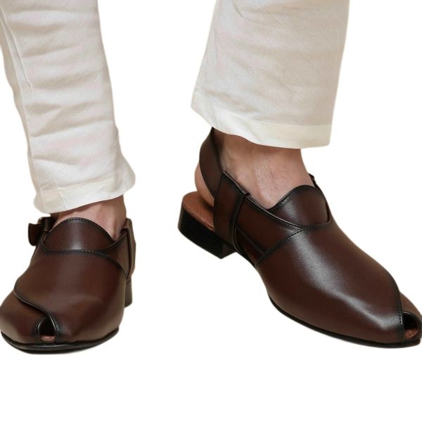 

new brown men sandals buckle strap dress shoes handmade black business fashion mens shoes size 38-46