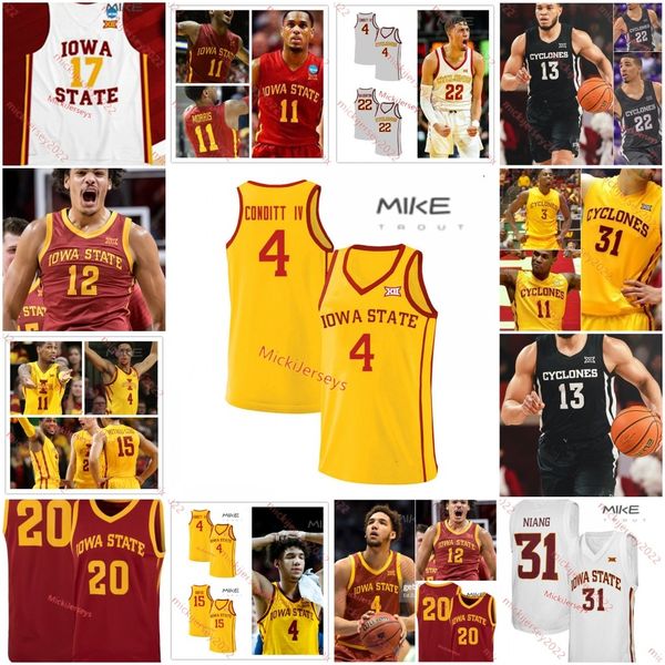 

iowa state cyclones basketball jersey tyrese haliburton georges niang melvin ejim monte morris deandre kane royce white marcus fizer custom, Black