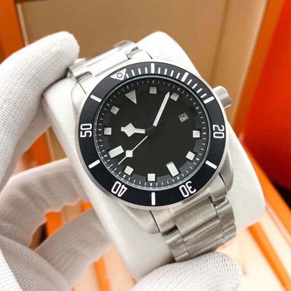 

men's watch automatic mechanical movement watch 42mm dial business fashion watch waterproof sapphire super luminous stainless steel lux, Slivery;brown