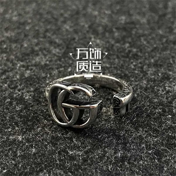 

70% off designer jewelry bracelet necklace sterling ring rattan key shape ins male female lovers open pairs of rings, Silver