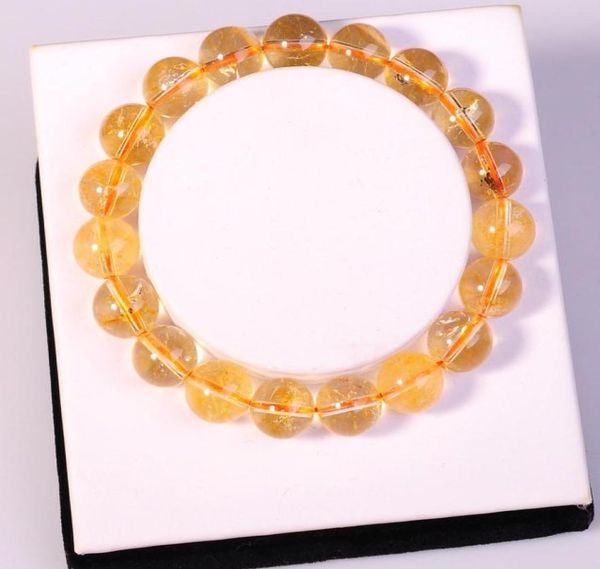 

whole fashion natural jewelry citrine 10mm round beads semi precious stone crystal chunky red bracelets bangles for women love3074497, Black