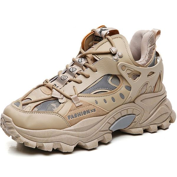 

fashion chunky sneakers mens casual shoes sole man male shoes for men platform designer shoes men, Black
