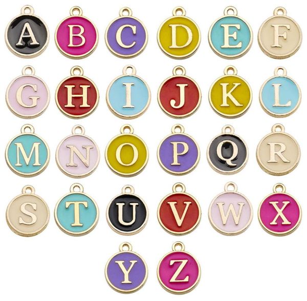 

az double sided letter charms pendants alloy oil drip jewelry earring findings accessories for bracelet whole4633705, Bronze;silver
