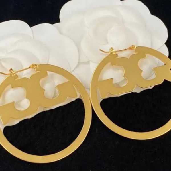 

2023 new women hoop earrings designer jewelry womens earring street fashion gold round ear studs accessories for ladies with box, Golden;silver