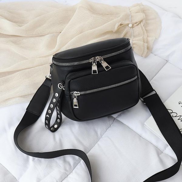 

shoulder bags luxury women chest bag fashion pu leather large capacity crossbody waist casual rivet desing travel pack