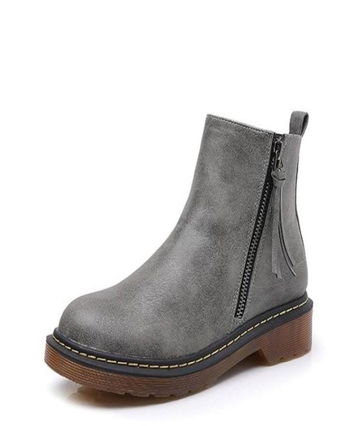

winter new arrival grey women high leather boots zip short plush warm snow boot lady shoes short ankle boot plus size 10 119353717, Black