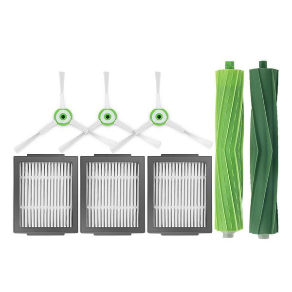 

planially replacement parts kit compatible with irobot roomba i7 i7+ e5 e6 i3 i8plus vacuum including 2 rubber brushes 3 hepa filters 3 edge