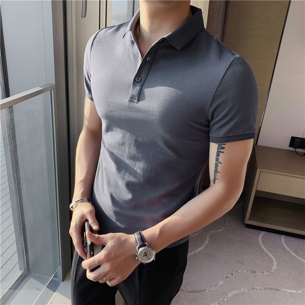 

men's polos summer multiple colors cotton polo shirts for men/2023 slim fit shorts sleeve stand collar tees male 1fl3u, White;black