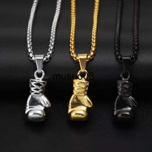 

pendant necklaces new design creative fitness boxing gloves necklace domineering men's sports leisure fashion punk pendant gift j230601, Silver