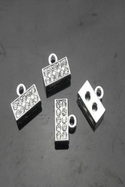 

whole 100pcslot 8mm full rhinestones end connector clasp charm diy accessories fit for 8mm leather belt5276740, Silver