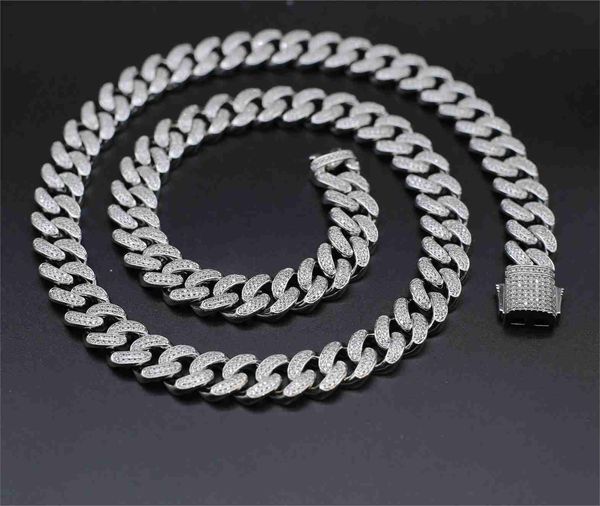 

wholesale trending s925 silver moissanite hip hop iced out luxury bling diamond chunky necklace cuban link chain 14k gold women