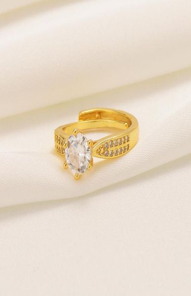 

22k fine solid gold with side stones 18ct thai baht gf wide band engagement ring women pave full micropave 325 ct round cut cz2781920, Silver