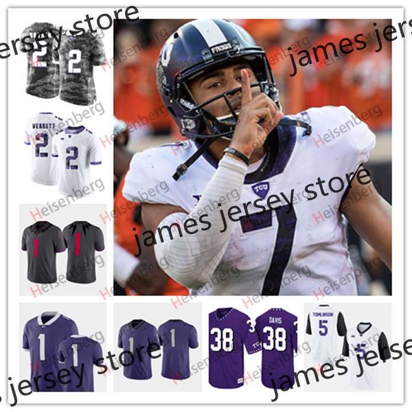 

ncaa custom tcu horned frogs football jersey 7 kenny hill 30 garret wallow 94 corey bethley 33 sewo olonilua 38 daythan davis 70 cordel iwua, Black