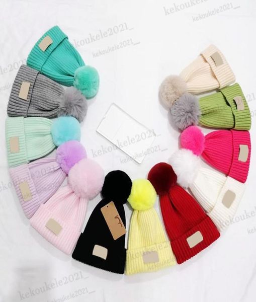 

baby boy hat cute pompom baby cap beanie autumn winter warm knitted children girls hats candy color hairball elastic kids caps bon3533650, Yellow