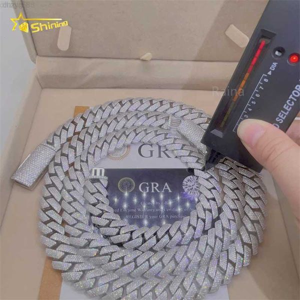 

pass diamond tester new silver chains design for men vvs moissanite miami cuban link chain