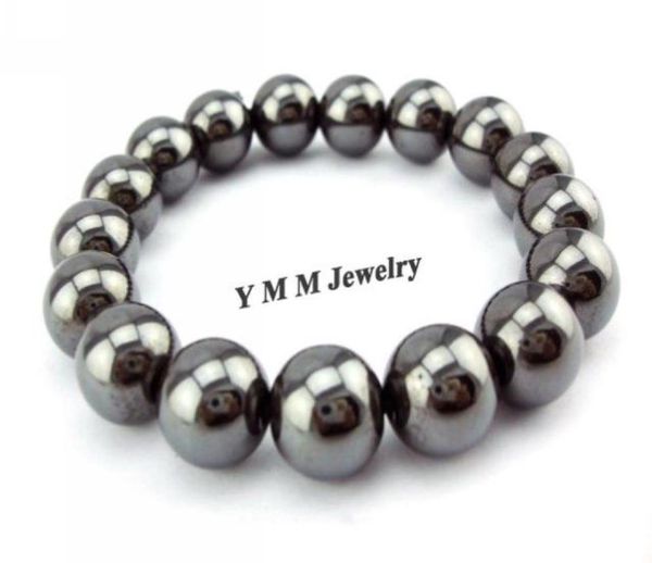 

12pcslot 10mm hematite bracelet stretchy beaded bracelets men039s gift promotion1801459, Black