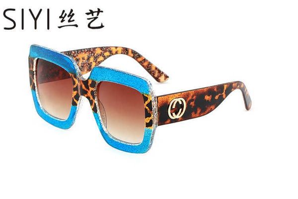 

fashion frames 0102 catwalk three color contrast square sunglasses glittering powder legs star glasses, White;black
