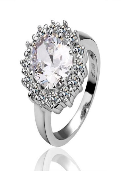 

18k gold inlaid zircon princess engagement rings fashion jewelry gift 10pcslot7496362, Golden;silver