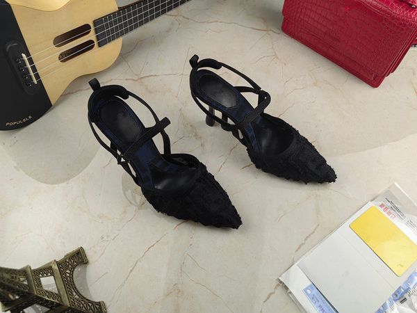 

women's shoes spring and summer new mirror open toe sandals very simple wind buckle side empty flat bottom casual 0529, Black