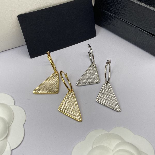 

new diamond charm earrings designer for woman 925 silver needle earrings fashion jewelry supply, Golden