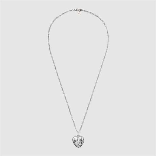 

70% off designer jewelry bracelet necklace ring flower bird love fearless double-sided pattern male female lovers heart-shaped pendant, Silver