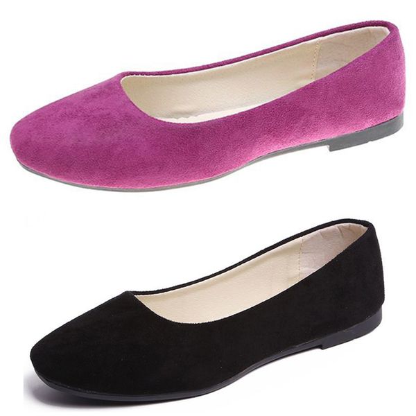 

fashionable candy colored flat bottomed work shoes yellow black comfortable suede cloth faced women's shoes, student shoes