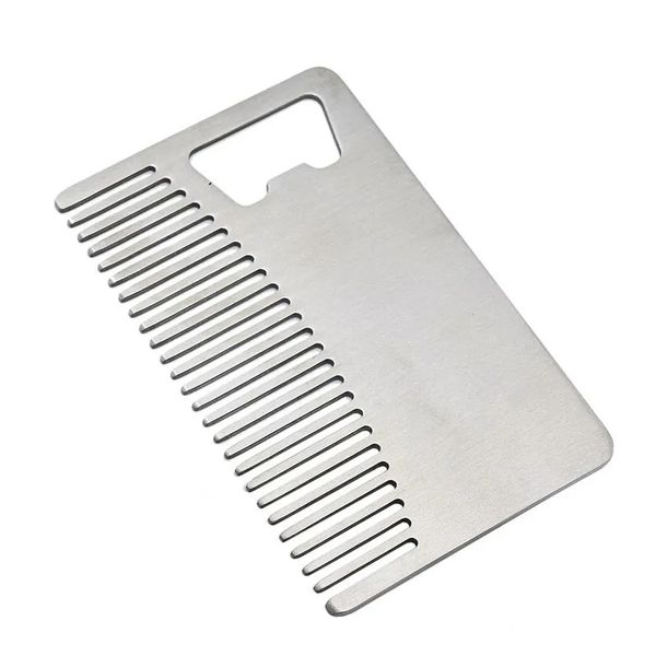 

new professional card style men's mustache comb beer openers anti static stainless steel comb bottle opener
