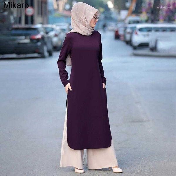

mikaro women's two piece pants wepbel long and wide leg muscle women's set abaya sleep solid color middle east two piece outfits, White
