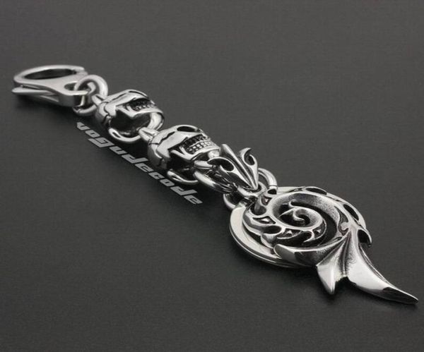 

316l stainless steel tribal tattoo unique mens biker rocker keychain 4p016kc2490268, Slivery;golden