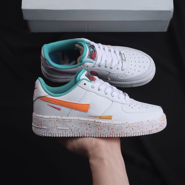 

with box 1 low 07 multi-color running shoes white light green blanc vert clair men women lifestyle casual outdoor sneakers