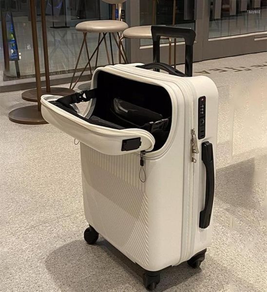 

suitcases 2024 inch suitcase front lock boarding caseopening design trolley travel luggage multifunctional universal password7362610