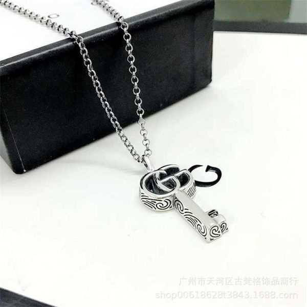 

80% off designer jewelry bracelet necklace ring vine carved key 925 vintage pattern men's women's hip hop pendant, Silver