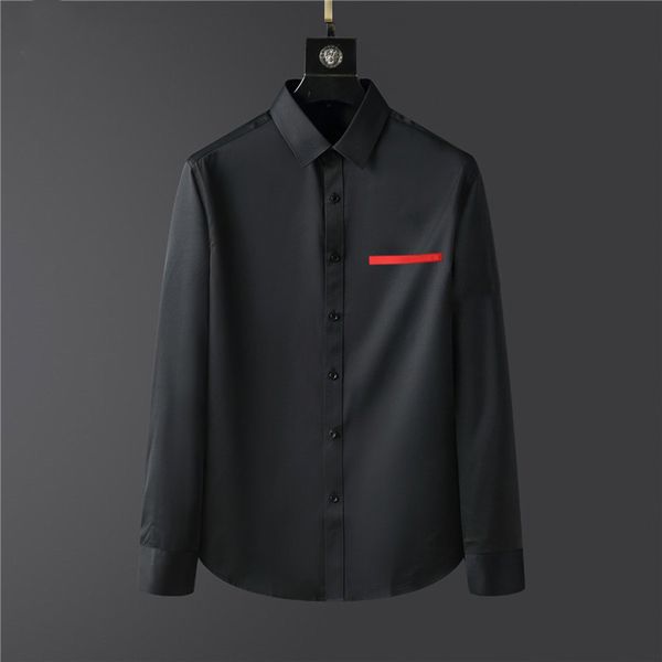 

designer men's casual shirts business shirts fashion long sleeves business social polo and cocktail shirt brand luxury slimming the mos, White;black